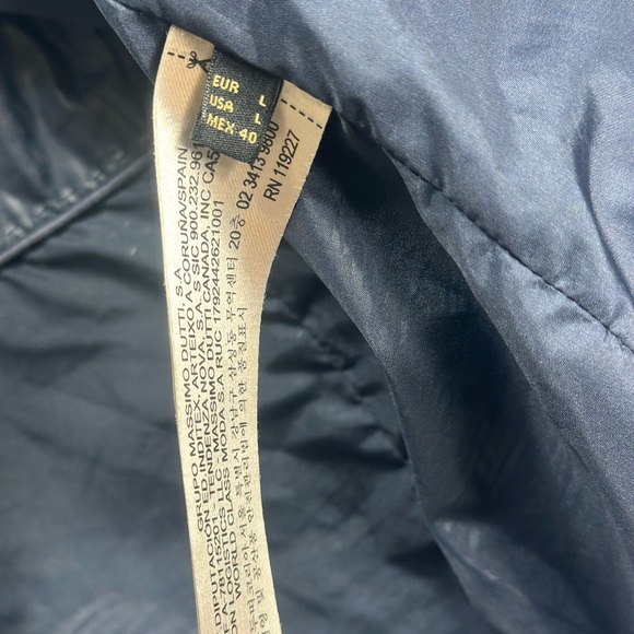 Massimo Dutti Genuine Leather Jacket Men’s L Navy Blue Euro Tailored Classic - Picture 11 of 16